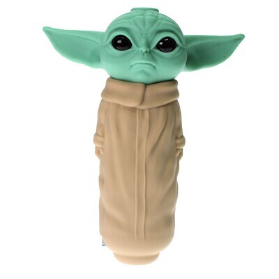 Baby Yoda Silicone Handpipe With Glass | 4.5 inch | Assorted Colors