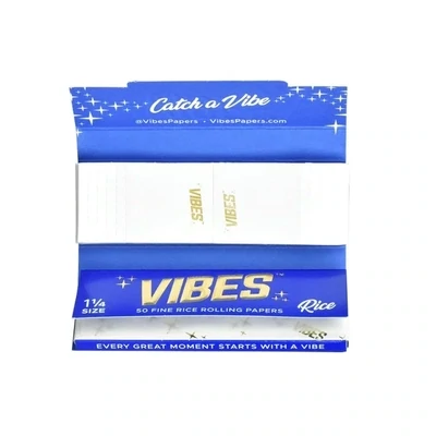 Vibes Fine Rice Rolling Papers | 1 1/4 Size 50 Papers