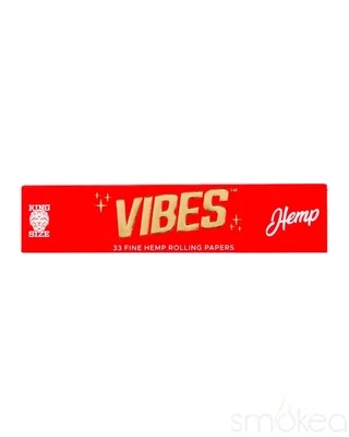 Vibes Fine Hemp Rolling Papers | 33 per Pack King Size