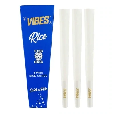 Vibes Fine Rice Cones | King Size 3 Cones