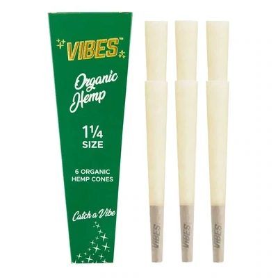 Vibes Organic Hemp Cones | 1 1/4 Size 6 Cones
