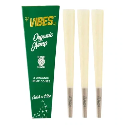 Vibes Organic Hemp Cones | King Size 3 Cones