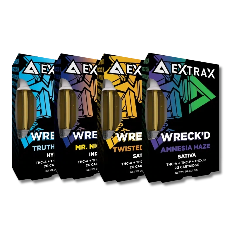 Extrax Wreck&#39;d | THCA + THCP + THC-JD | 2g Cartridge, Choose A Flavor: Amnesia Haze