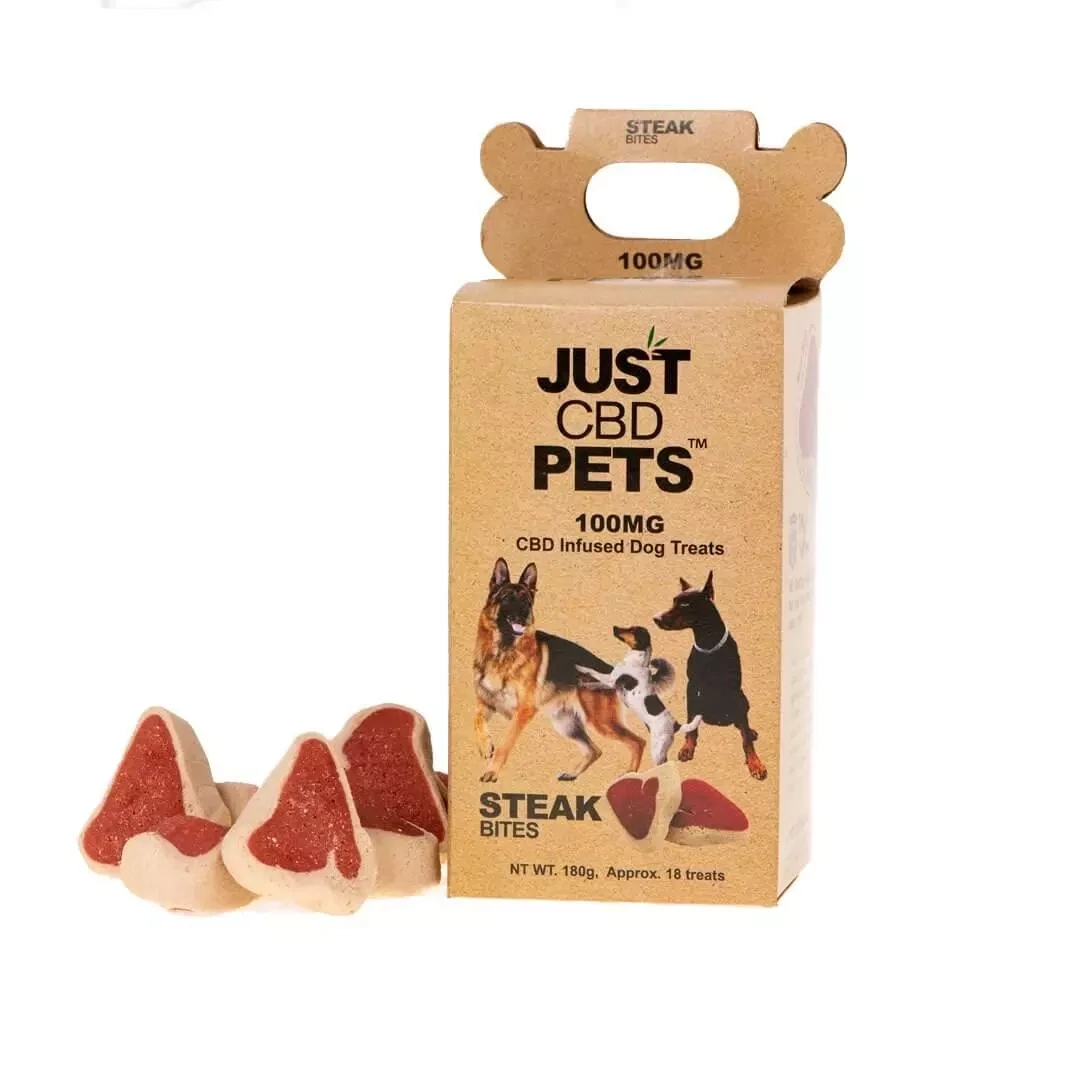 Just CBD Pets Infused Dog Treats | 100mg CBD | Steak Bites