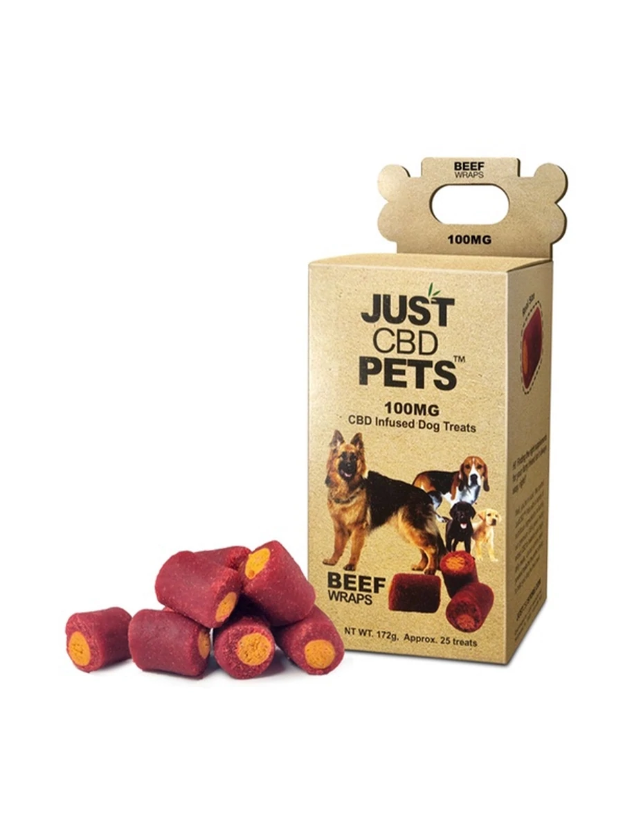 ​Just CBD Pets Infused Dog Treats | 100mg CBD | Beef Wraps