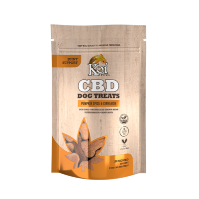 Koi Pets CBD Dog Treats | Pumpkin Spice & Cinnamon | 30 Counts 5 Mg CBD per Treat