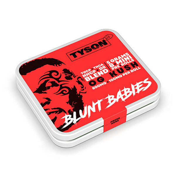 Tyson 2.0 Blunt Babies | D8 HHCP THC-P THC-A Blend Mini Pre-rolls | 5 Grams | 8 Pack
