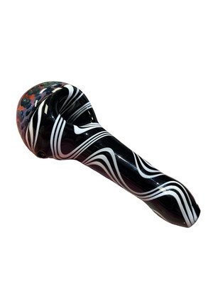 Honeycomb Handpipe with Reverse Artwork in Black Color Tube | 5 inches