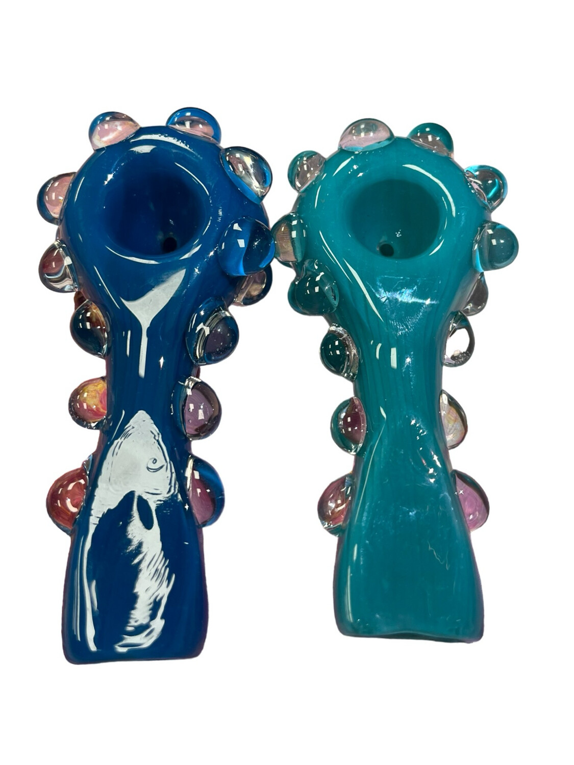 Cignature Slyme Marble Dotted Fish Tail Handpipe  | 4 inches