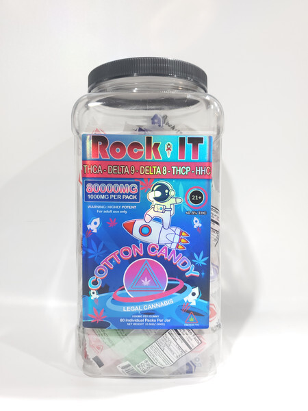 Rock It D8+D9+THCA+THCP+HHC Cotton Candy Gummies | 1000mg per Gummy 1 Pack