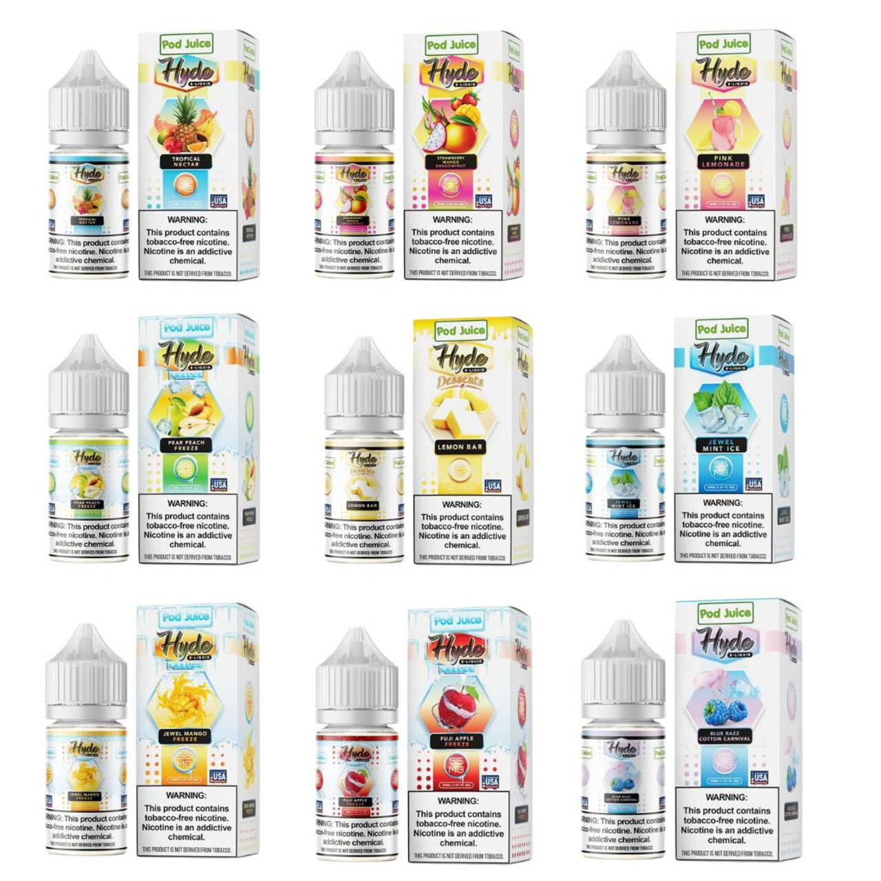 Hyde X Pod Juice Synthetic Nicotine E-Liquid 100ml — Blue Razz Cotton Carnival / 6 mg