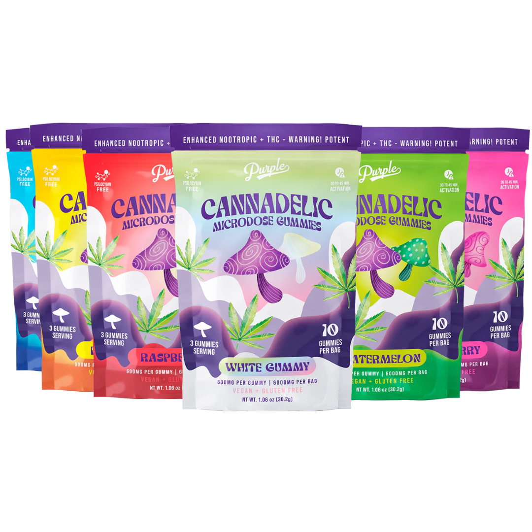 Purple Cannadelic Microdose Gummies | 6000mg — Blue Razz