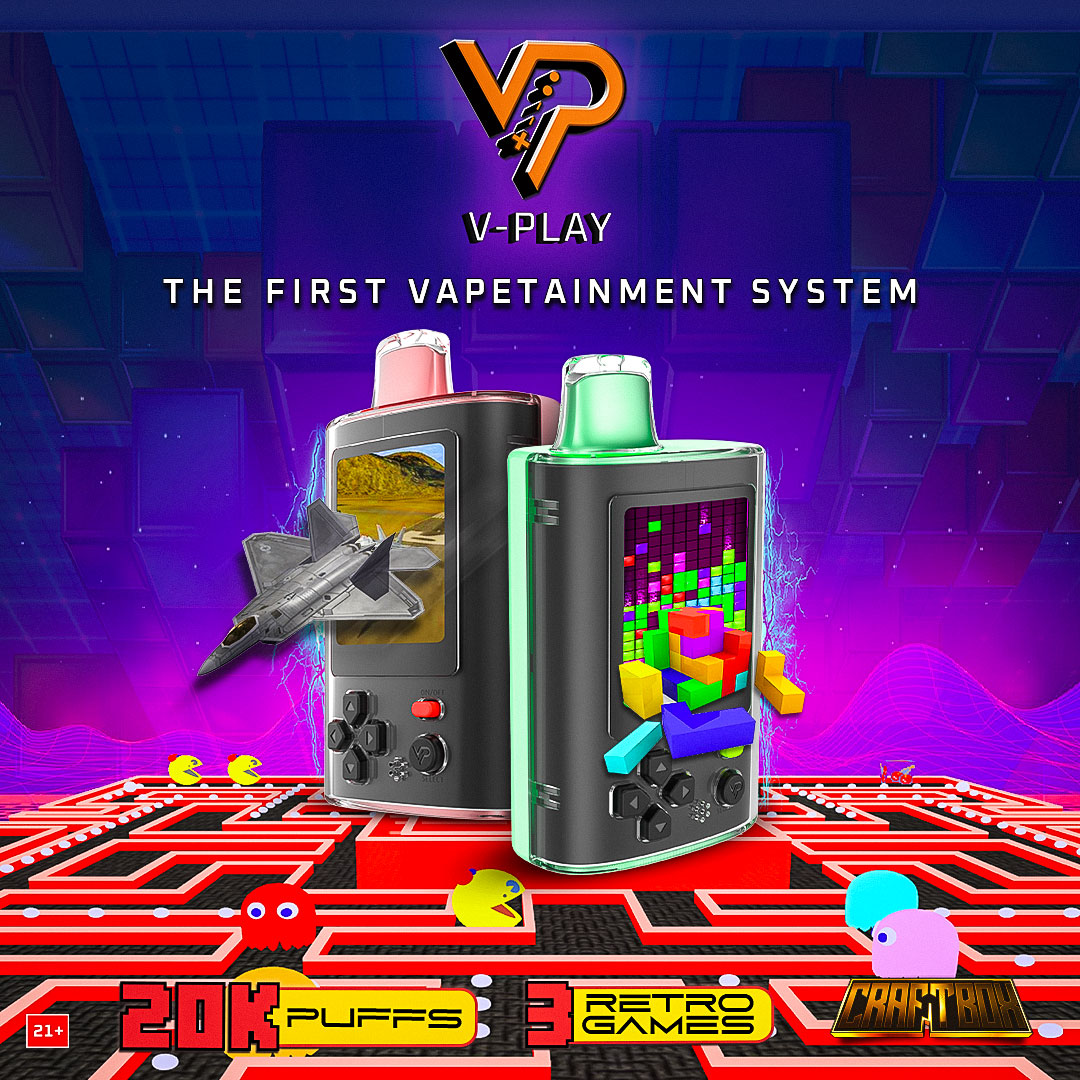 V-Play 20K Disposable Vape with Built in Gaming System 25mL — Strawberry Fun-Ta