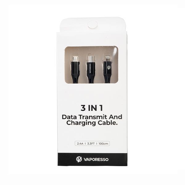 Vaporesso 3 in 1 Data Transmit and Charging Cable | 2.4A | 3.3ft | 100cm