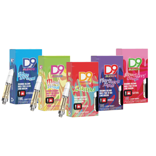 D9-Hi 900mg Blend Premium Cartridge | HXC+THCV+D9+Live Rosin