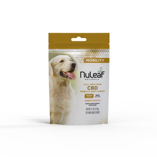 NuLeaf Naturals Full Spectrum CBD Mobility Soft Chew Hemp Supplement for Dogs | Sweet Potato | 180mg