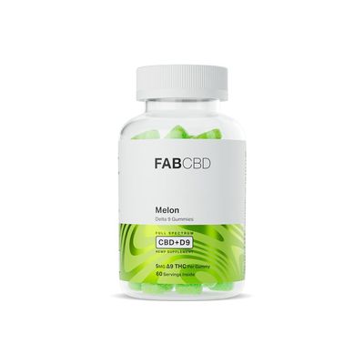 Fab CBD Delta 9 Gummies | Full Spectrum CBD+D9 Hemp Supplement | 5mg D9 THC Per Gummy