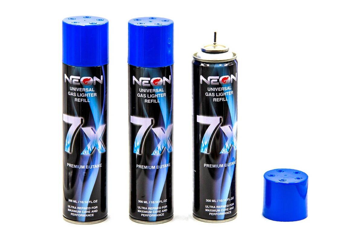 Neon Universal Gas Lighter Refill 7x Premium Butane | 300mL