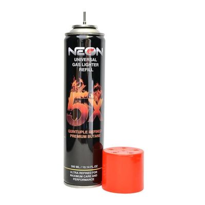 Neon Universal Gas Lighter Refill 5x Quintuple Refined Premium Butane | 300mL