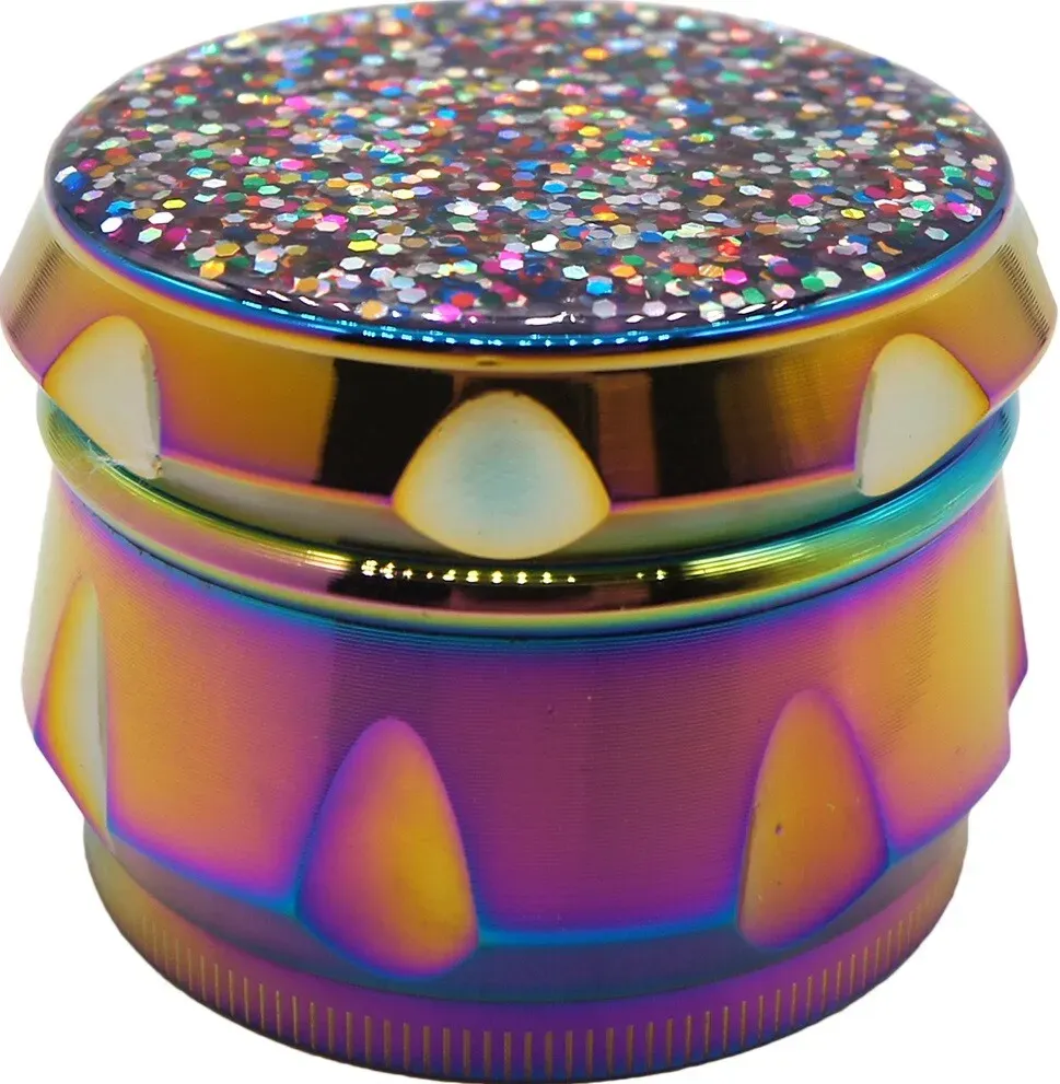 2.1&quot; Pretty Bling Graphic Design Rainbow Grinder