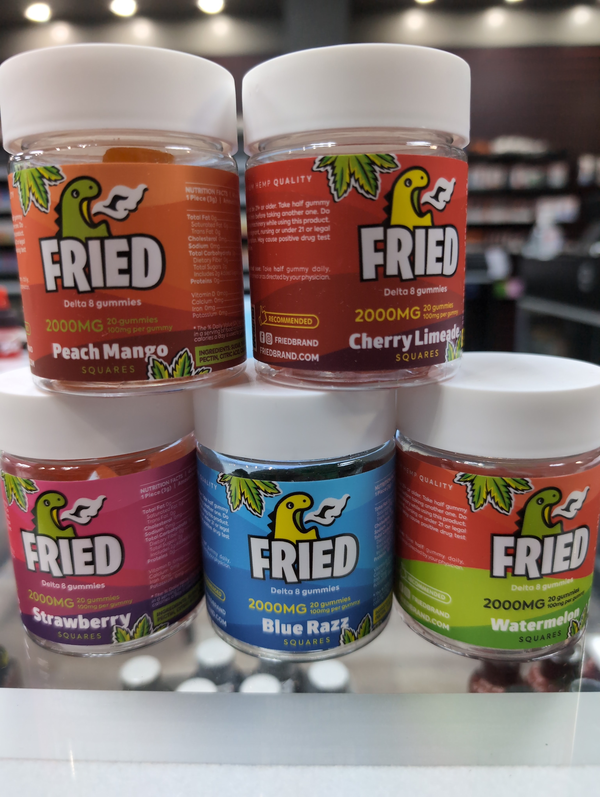 Fried Delta 8 Gummies | 2000mg | 20 Pack — Blue Razz