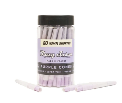 Blazy Susan Purple Shorty Cones | 53mm | 50 Count Jar