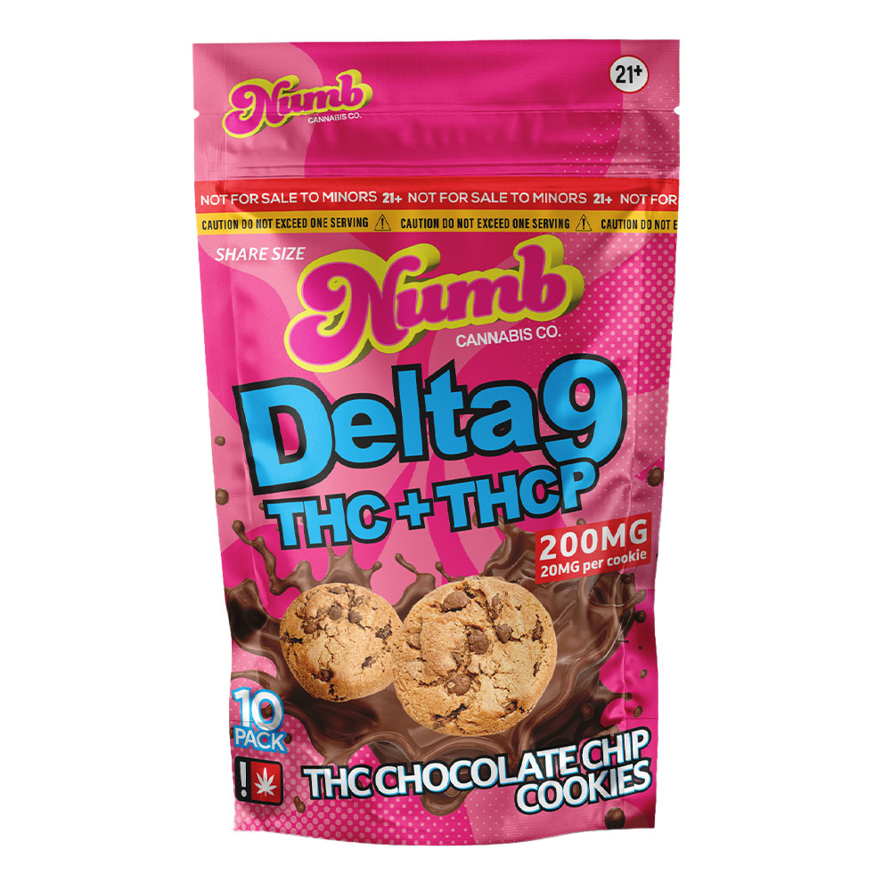 Numb D9 THC+THC-P Cookies | 200mg | 10 Pack | Chocolate Chip