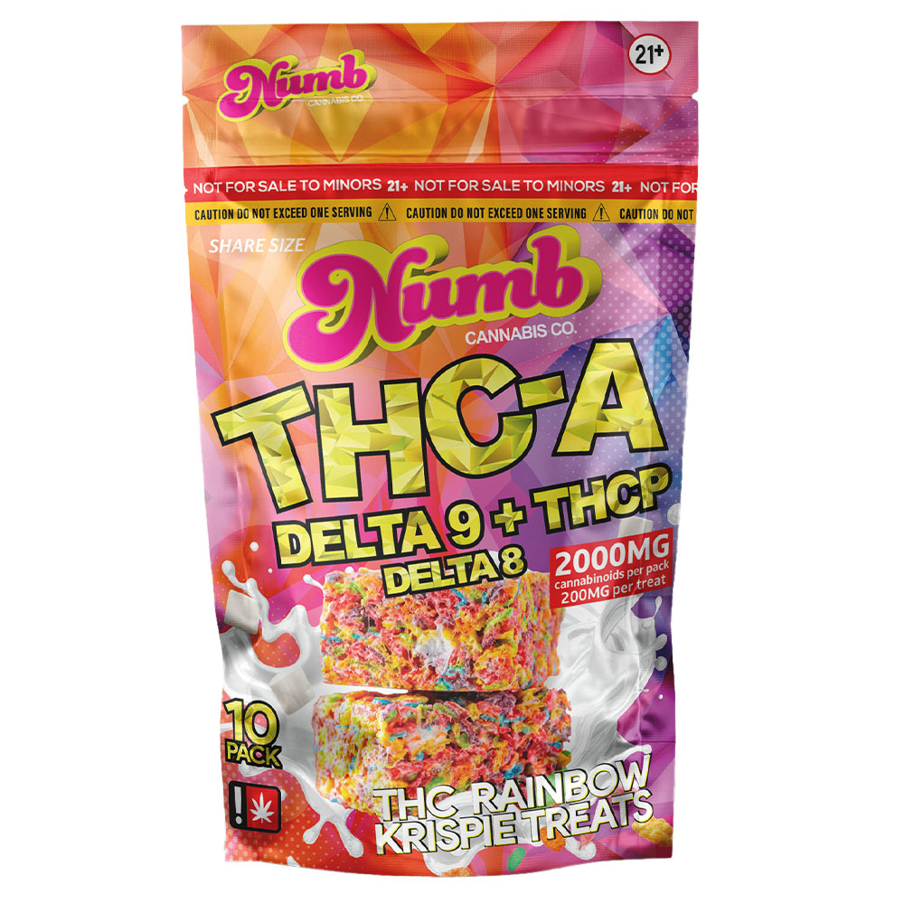 Numb D8 D9 THC-A+THC-P Rainbow Krispy Treats | 2000mg | 10 Pack