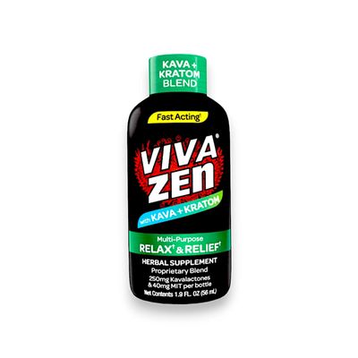 Viva Zen with Kava + Kratom Blend | Multi-Purpose Relax &amp; Relief Herbal Supplement 56mL