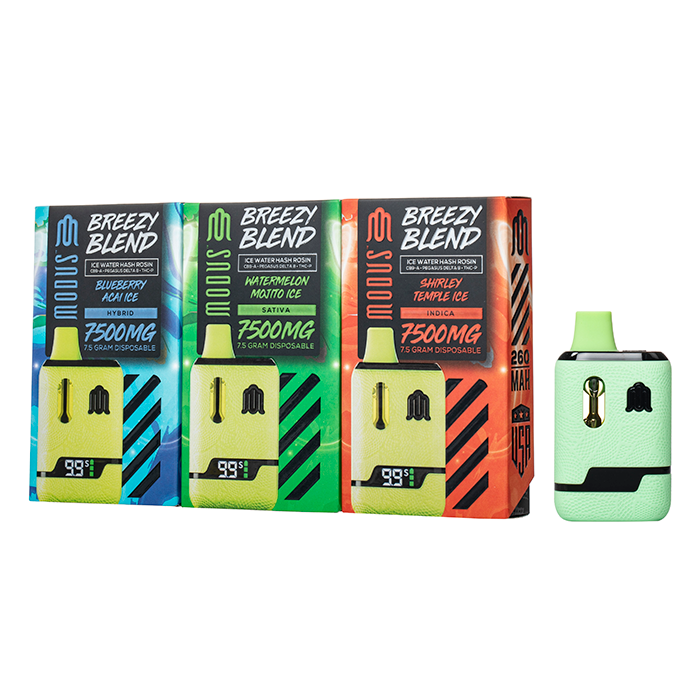 Modus Breezy Blend Ice Water Hash Rosin | CB9-A + Pegasus Delta 8 + THC-P | 7.5g Disposable