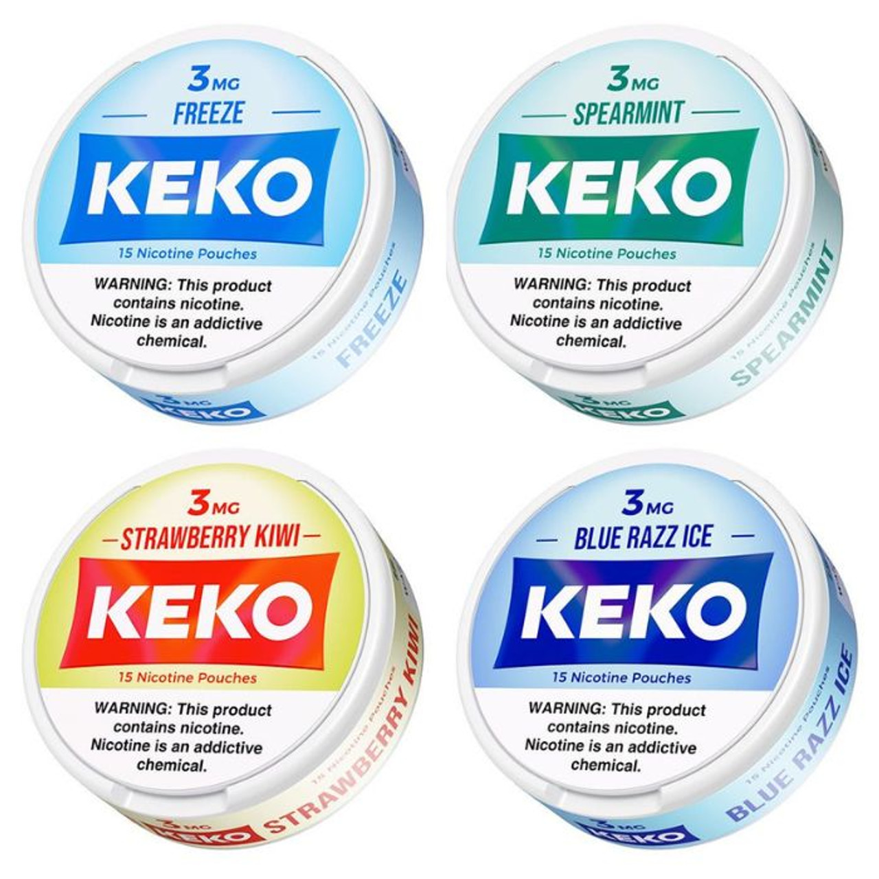 Keko Nicotine Pouch | 15 Ct — Blue Razz Ice / 3mg