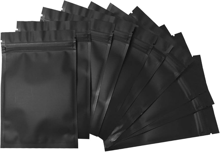 Black Stealth Smell Proof Mylar Bags | Large