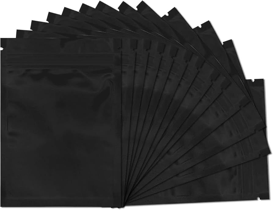 Black Stealth Smell Proof Mylar Bags | Medium