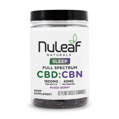 Nuleaf Naturals Full Spectrum CBD:CBN Gummies | 1800mg 90ct | Mixed Berry Flavor