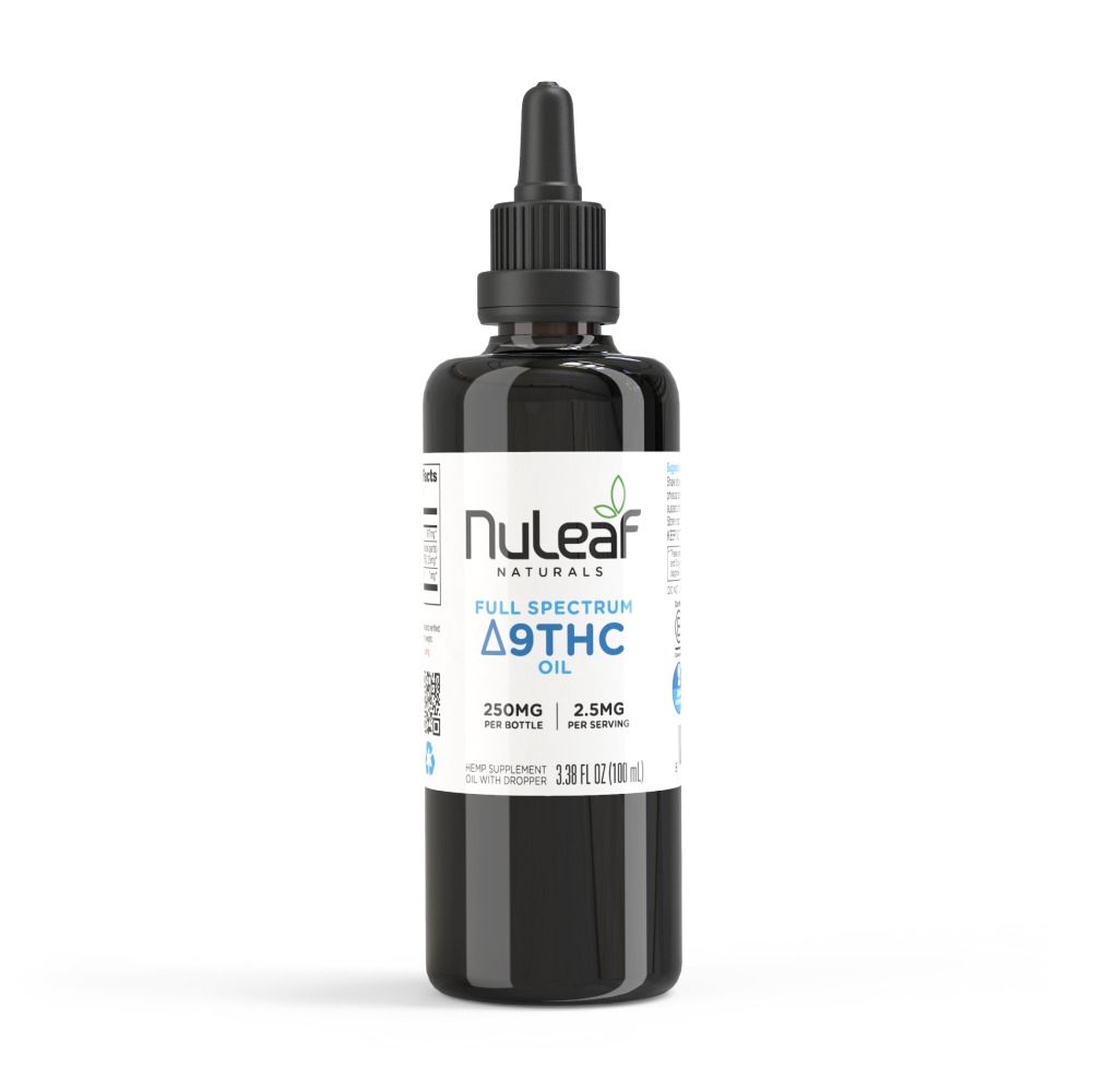 Nuleaf Naturals Full Spectrum D9 THC Oil | 250mg 100mL | 2.5mg/mL