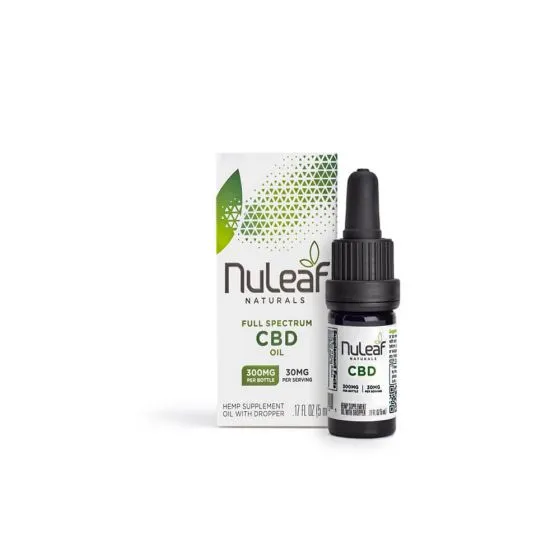 Nuleaf Naturals Full Spectrum CBD Oil | 300mg 5mL | 30mg per Serving