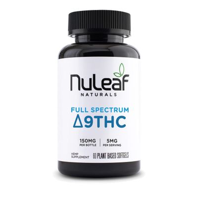 NuLeaf Naturals D9 THC Softgel | 150mg 60 ct | 5mg per Serving