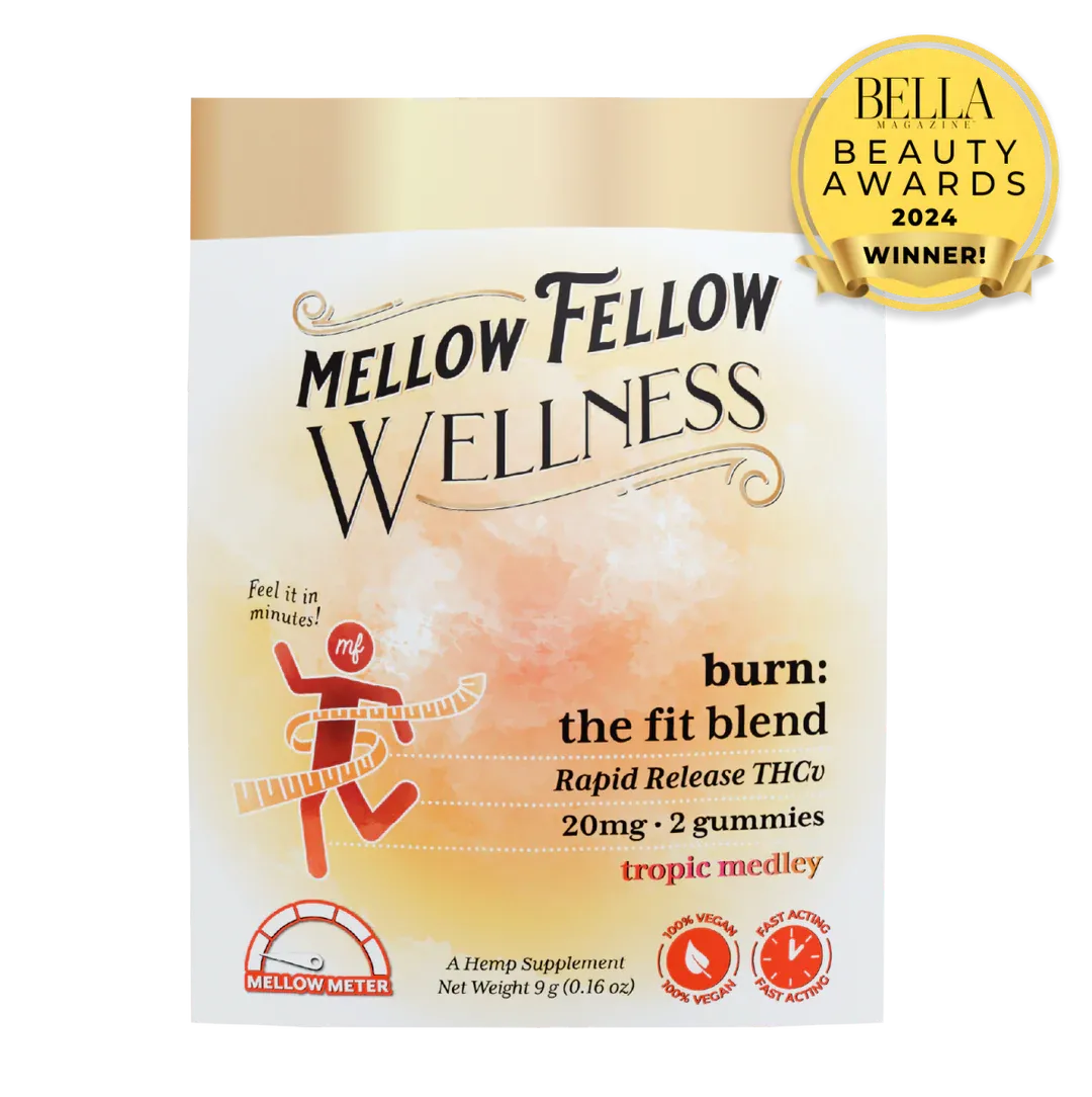 Mellow Fellow Burn Blend THC-V Wellness Gummies | 2 Pack | Tropic Medley