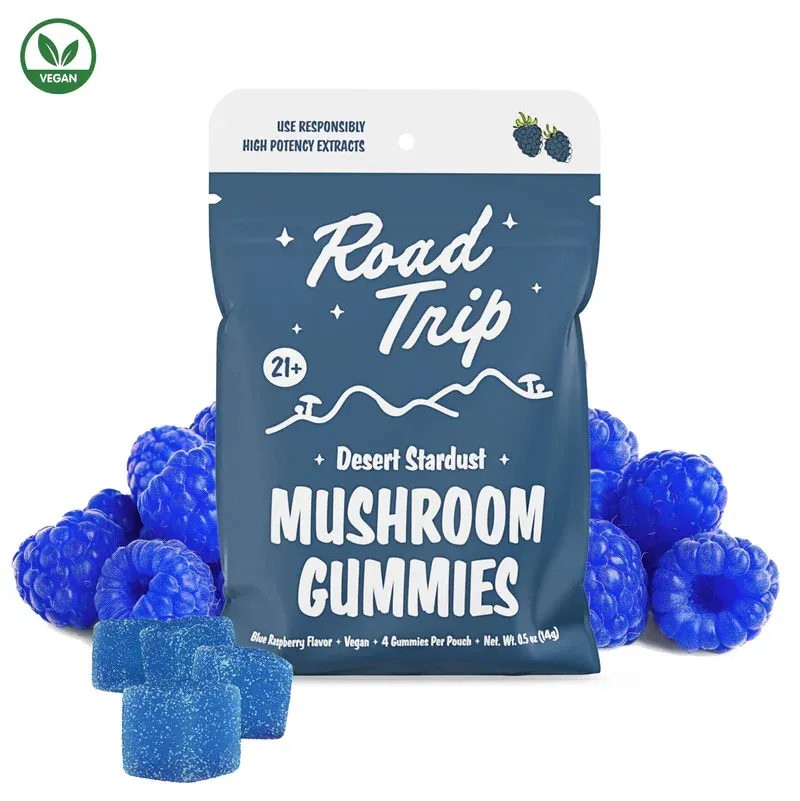 Road Trip Desert Stardust Mushroom Gummies | Blue Raspberry Flavor 8Ct — Rocket Pop