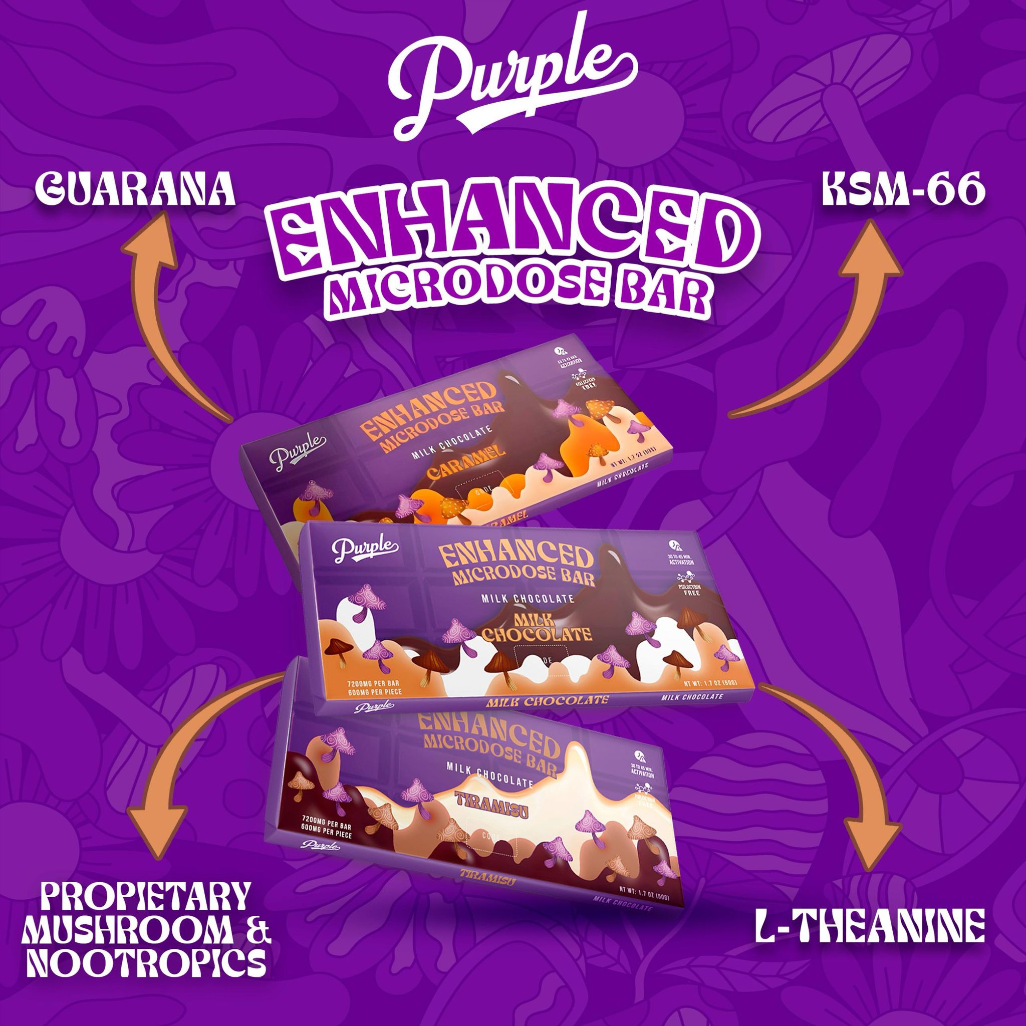 Purple Enhanced Microdose Chocolate Bar | 7200mg — Cookies and cream