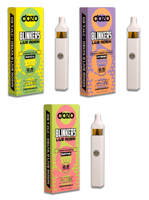 DOZO Blinkers D8 D9 THC Live Rosin Disposable | 2.5 Gram — Black Cherry Runtz (Hybrid)