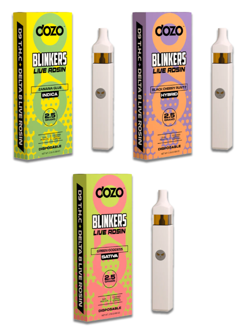 DOZO Blinkers D8 D9 THC Live Rosin Disposable | 2.5 Gram