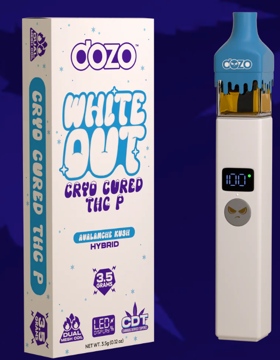 Dozo White Out THC-P Disposable l 3.5G — Avalanche Kush (Hybrid)