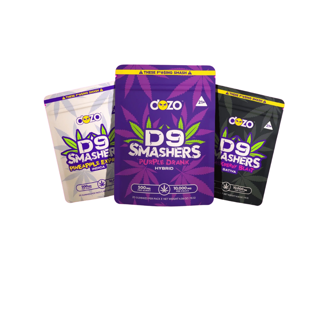 Dozo D9 Smashers Gummies | 10,000mg 20 Counts — Blackberry Blast (Sativa)