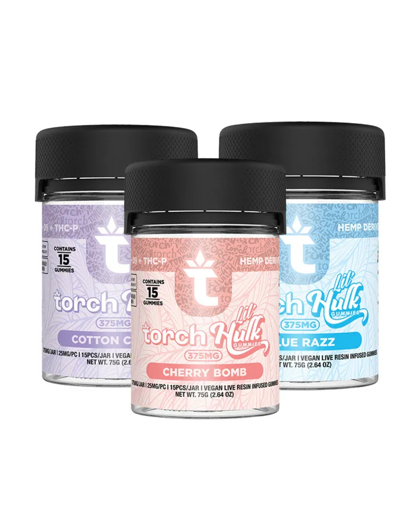 Torch Lil Hulk D9 HHC+THC-P Live Resin Vegan Gummies | 375mg