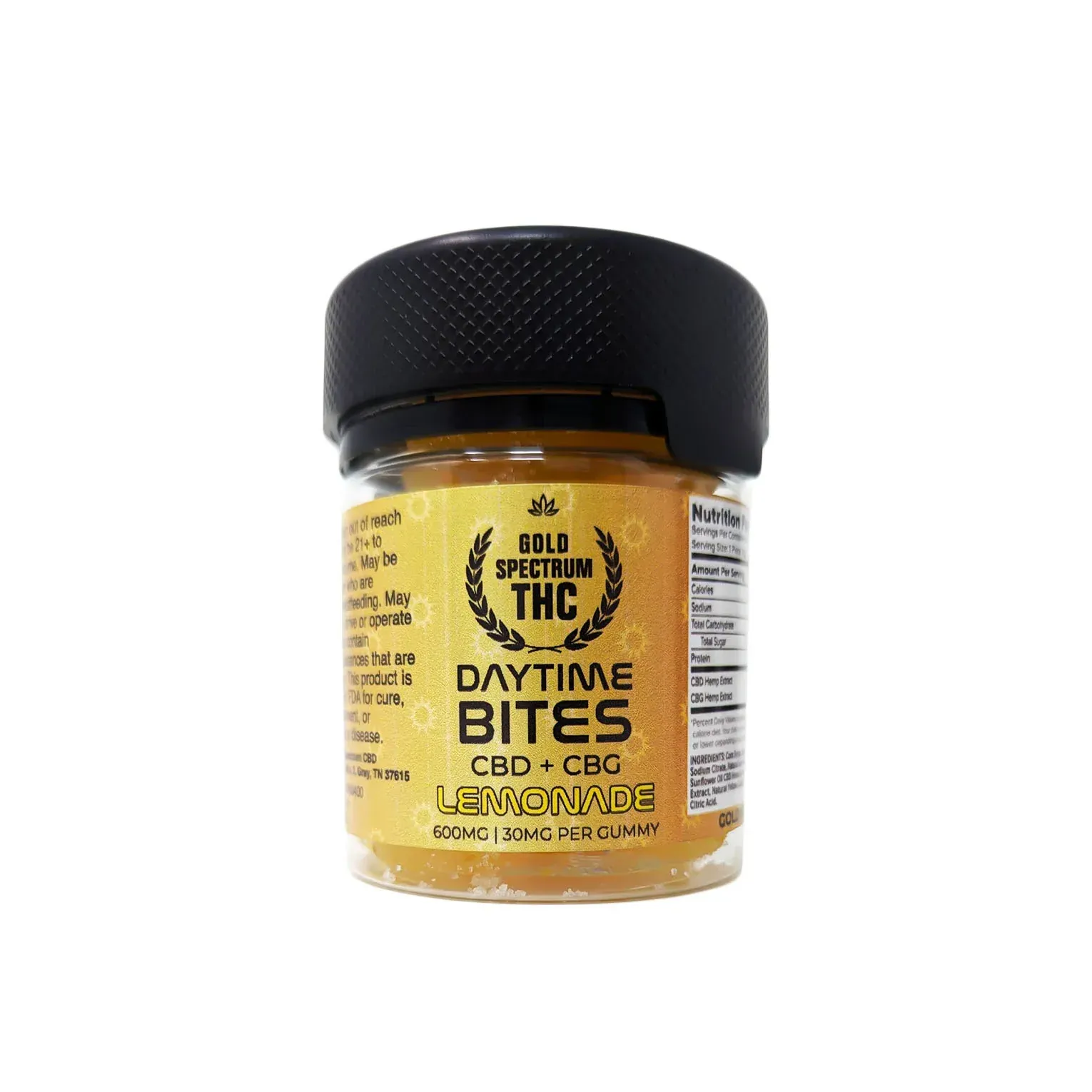 Gold Spectrum CBD+CBG Daytime Bites Gummies | 600mg — Lemonade
