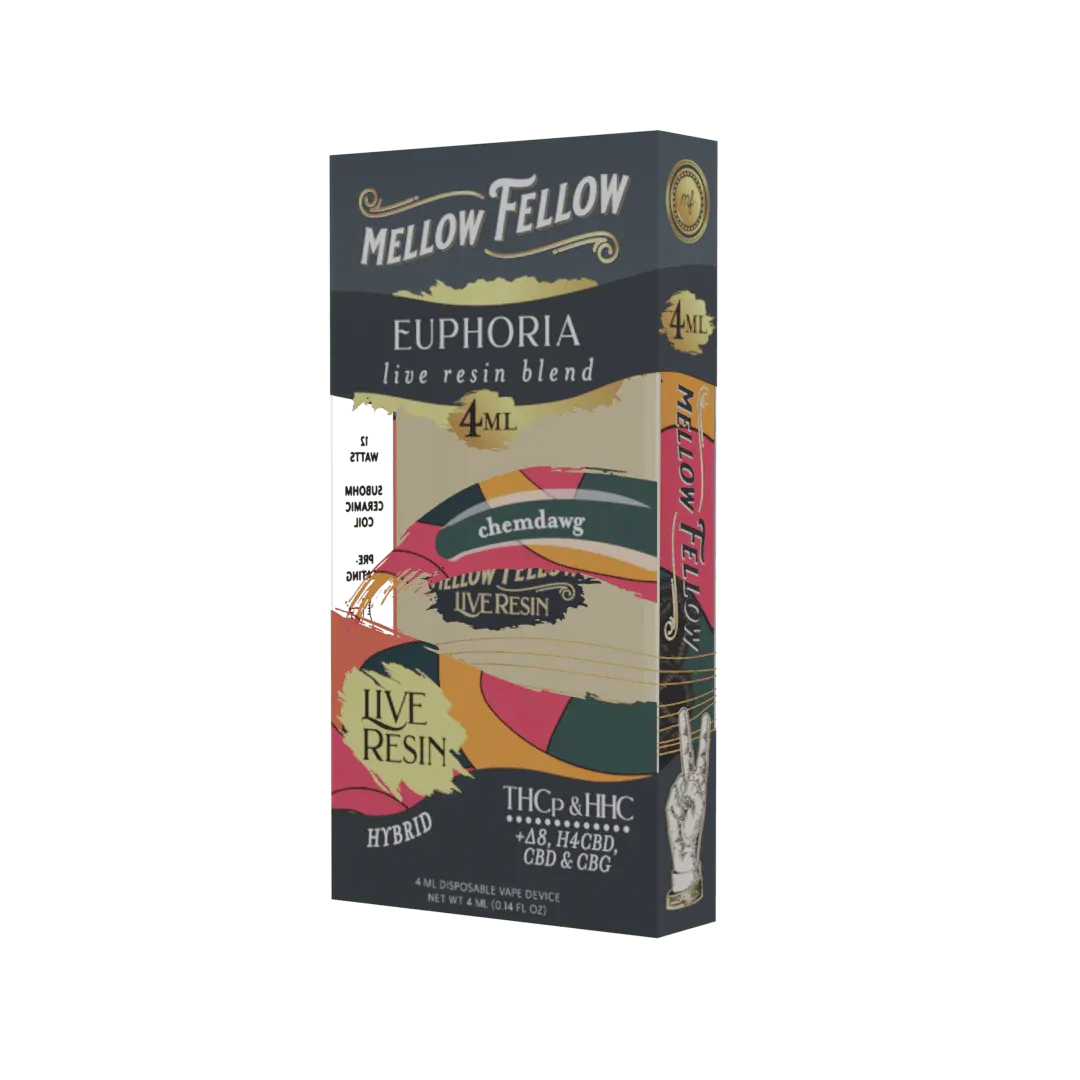 Mellow Fellow | Euphoria Live Resin Blend Disposable | THCP+HHC+D8  | 4ml | Chemdawg
