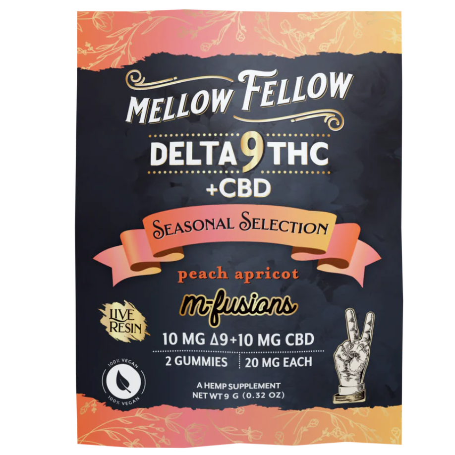 Mellow Fellow D9 THC+CBD M-Fusions Gummies | 40mg | 2 Pack | Seasonal Selection