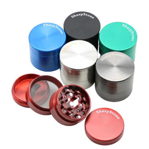 Sharpstone Zinc Metallic 3 Part Grinder (DK5867) | 50mm — Black