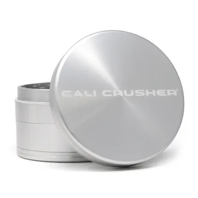 Cali Crusher Powder Coated Matte Finish Hard Top Grinder | 2.5 inch | 4-Piece | Silver
